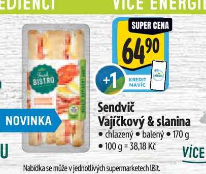   Sendvič Vajíčkový & slanina 170 g