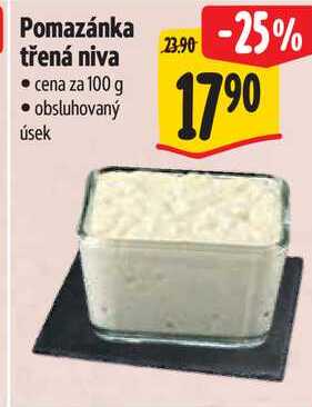 Pomazánka třená niva, cena za 100 g 