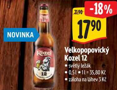Velkopopovický Kozel 12, 0,5 l