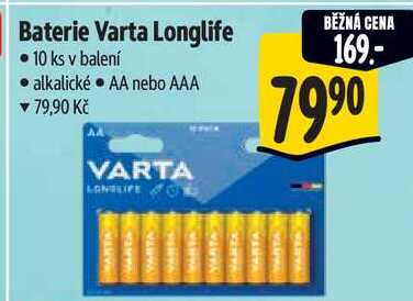 Baterie Varta Longlife, 10 ks