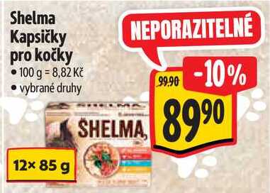 Shelma Kapsičky pro kočky, 12x 85 g