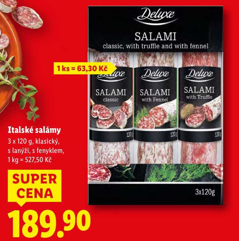 Italské salámy, 3x 120 g