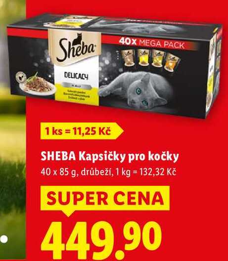 SHEBA Kapsičky pro kočky, 40x 85 g