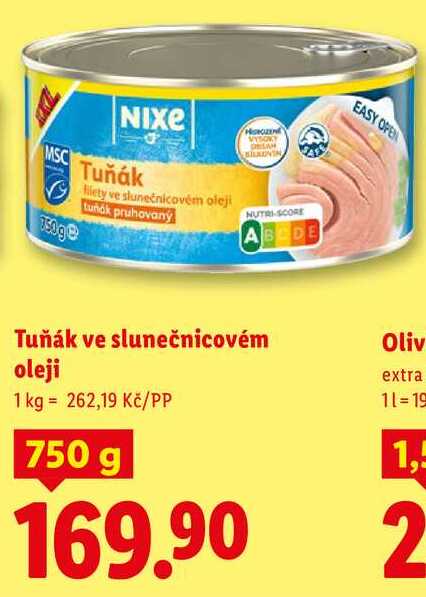 Tuňák ve slunečnicovém oleji, 750 g
