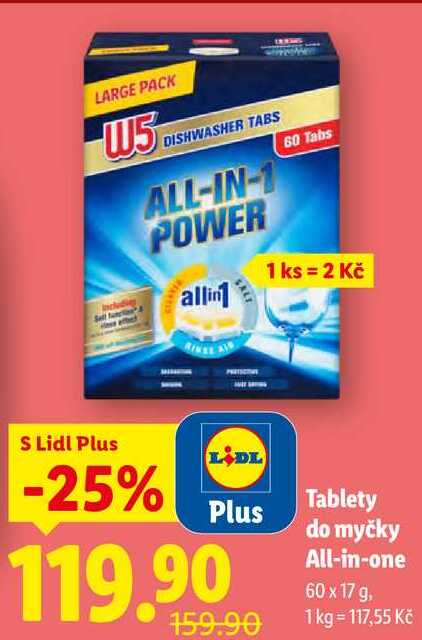Tablety do myčky All-in-one, 60x 17 g