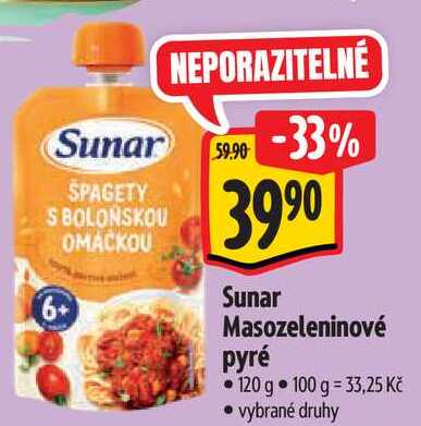   Sunar Masozeleninové pyré 120 g  