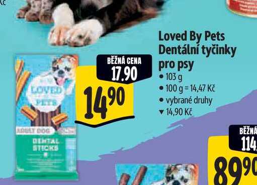  Loved By Pets Dentální tyčinky pro psy 103 g 