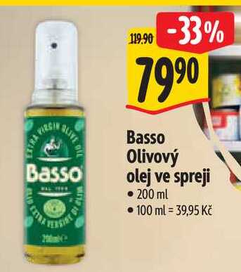  Basso Olivový olej ve spreji 200 ml  