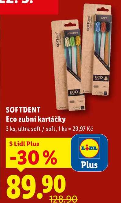 SOFTDENT Eco zubní kartáčky, 3 ks
