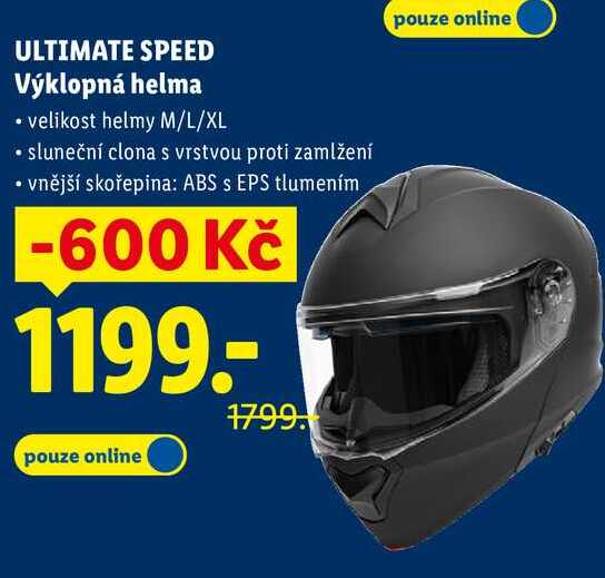 ULTIMATE SPEED Výklopná helma 