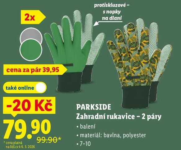 PARKSIDE Zahradní rukavice - 2 páry