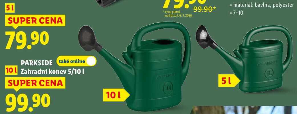 Zahradní konev 5/10 l
