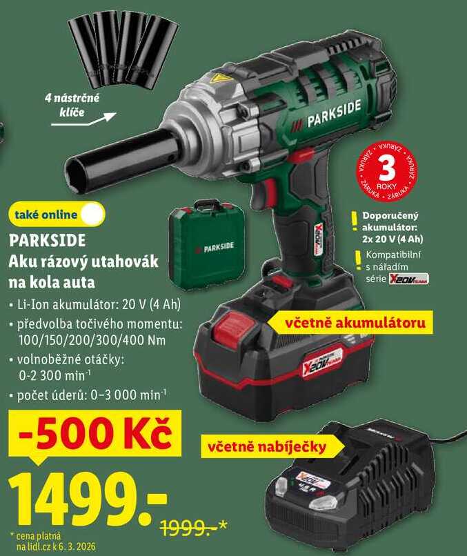 PARKSIDE Aku rázový utahovák na kola auta