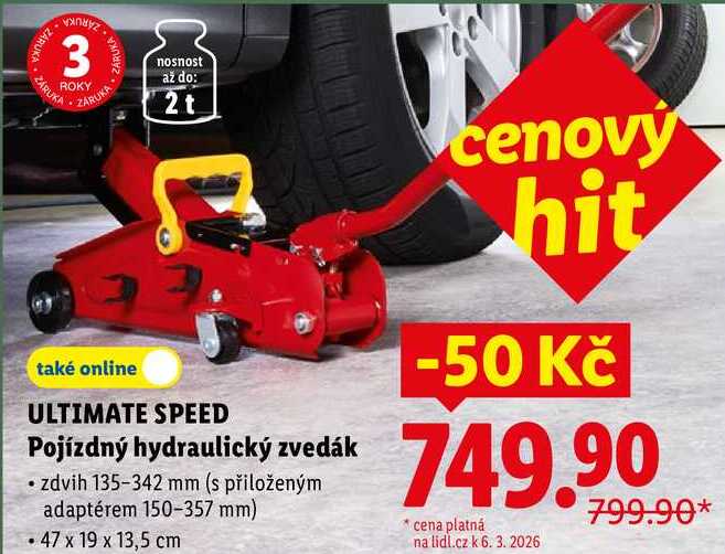 ULTIMATE SPEED Pojízdný hydraulický zvedák