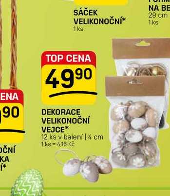 DEKORACE VELIKONOČNÍ VEJCE 12 ks v balení | 4 cm 