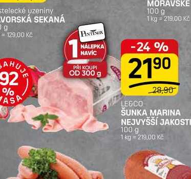 ŠUNKA MARINA NEJVYŠŠÍ JAKOSTE 100 g