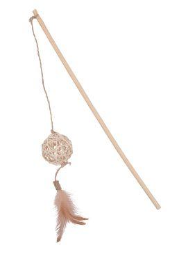 Hračka kočka udice Ethicat Rattan míček Zolux