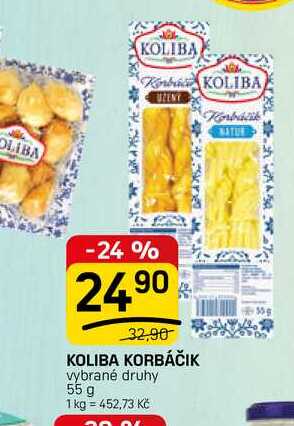 KOLIBA KORBÁČIK vybrané druhy 55 g