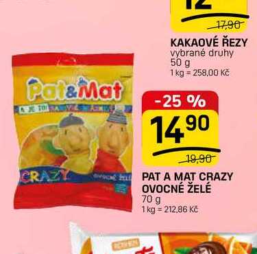PAT A MAT CRAZY OVOCNÉ ŽELÉ 70 g