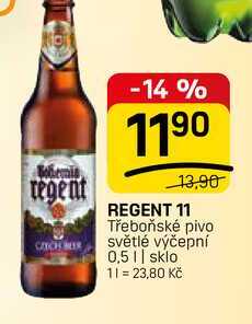 REGENT 11 Třeboňské pivo světlé výčepní 0,5l