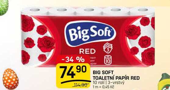 BIG SOFT TOALETNÍ PAPÍR RED 10 rolí