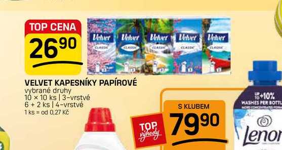 VELVET KAPESNÍKY PAPÍROVÉ vybrané druhy 10 x 10 ks 