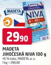 MADETA JIHOČESKÁ NIVA 100 g 45% tuku 