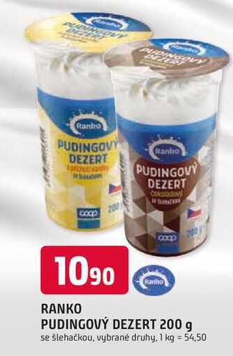 RANKO PUDINGOVÝ DEZERT 200 g se šlehačkou