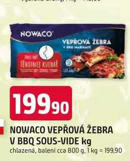 NOWACO VEPŘOVÁ ŽEBRA V BBQ SOUS-VIDE chlazená, balení cca 800 g