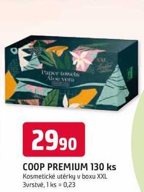 COOP PREMIUM 130 ks Kosmetické utěrky v boxu