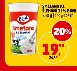 SMETANA KE ŠLEHÁNÍ 31% BONI, 200 g