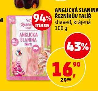 ANGLICKÁ SLANINA ŘEZNÍKŮV TALÍŘ, 100 g 