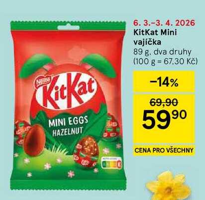 KitKat Mini vajíčka, 89 g, dva druhy