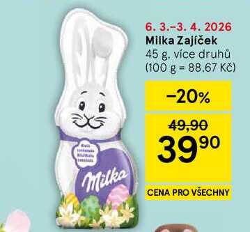 Milka zajíček, 45 g 