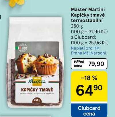Master Martini Kapičky tmavé termostabilní, 250 g 