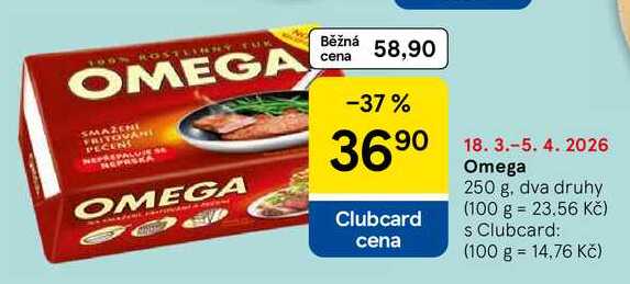 Omega, 250 g, dva druhy   
