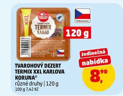 TVAROHOVÝ DEZERT TERMIX XXL KARLOVA KORUNA, 120 g