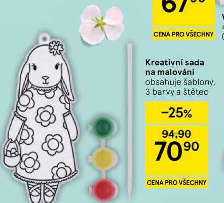 Kreativní sada na malování, obsahuje šablony, 3 barvy a štětec