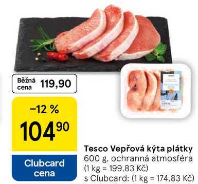 Tesco Vepřová kýta plátky, 600 g 