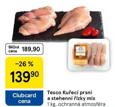 Tesco Kuřecí prsní a stehenní řízky mix, 1 kg