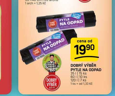 DOBRÝ VÝBĚR PYTLE NA ODPAD 35l, 15 ks