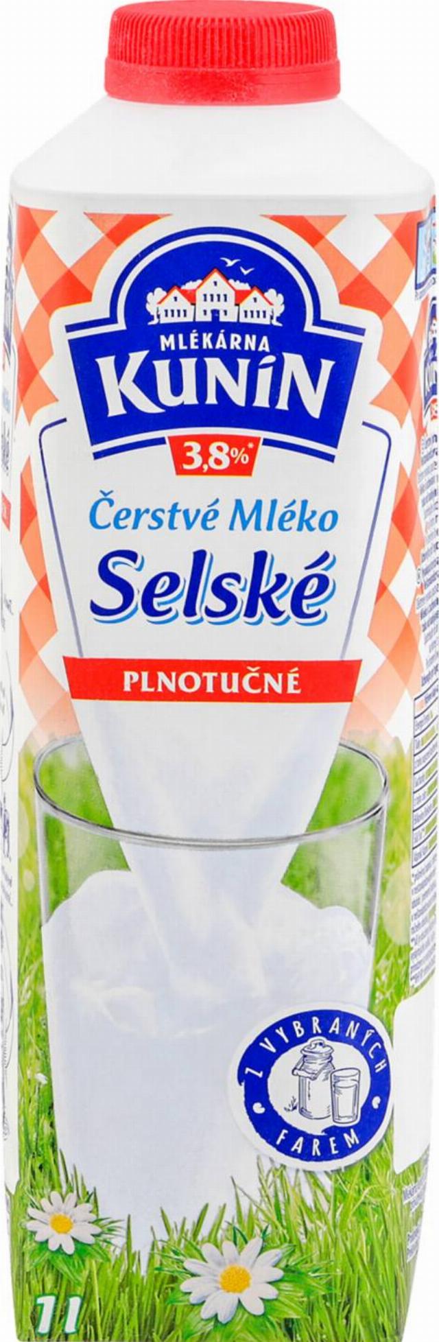 Kunín Selské čerstvé mléko tuk 3,8% v akci