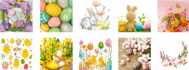 Velikonoční ubrousky 33 x 33 cm