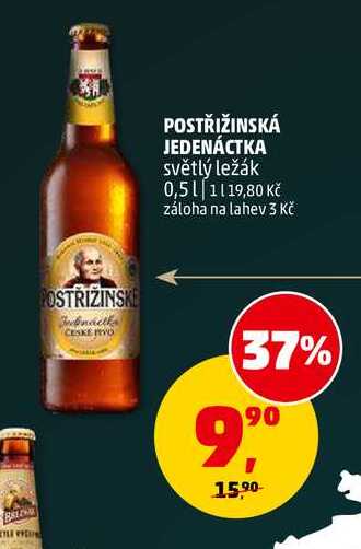 POSTŘIŽINSKÁ JEDENÁCTKA světlý ležák, 0,5 l v akci