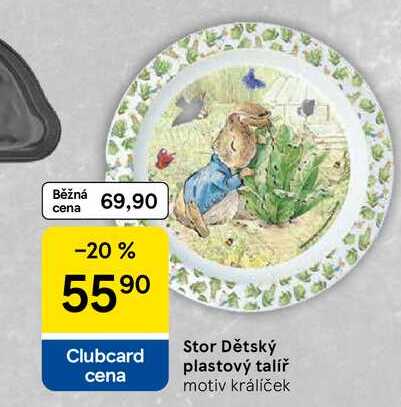 Stor Dětský plastový talíř, motiv králíček 