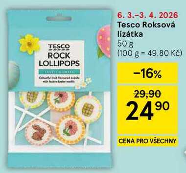 Tesco Roksová lízátka, 50 g