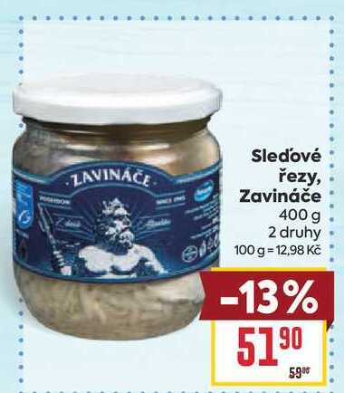 Sleďové řezy, Zavináče 400 g 