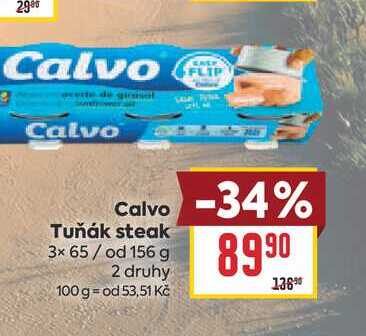 Calvo Tuňák steak 3x 65/ od 156 g 