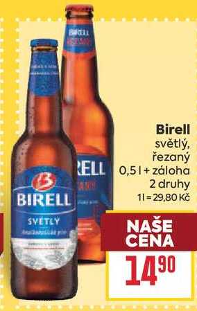 Birell světlý, řezaný 0,5l
