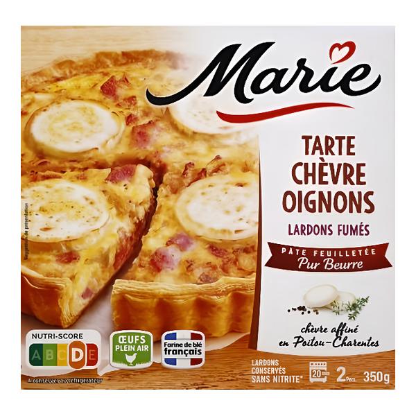 Monoprix Marie Quiche s kozím sýrem, cibulí a slaninou, máslové těsto